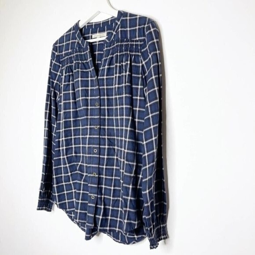 41 HAWTHORN Mataya Smocked Flannel Shirt  - Picture 3 of 11